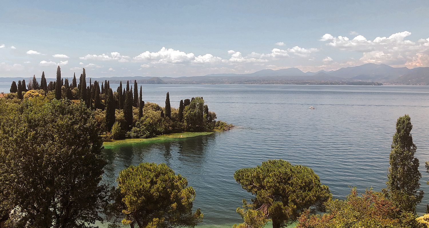 View of forests and Lake Garda